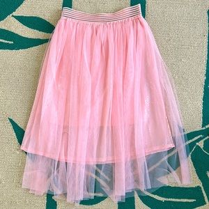 Layered 👑 Tulle Sequin Midi Skirt ; Barbiecore